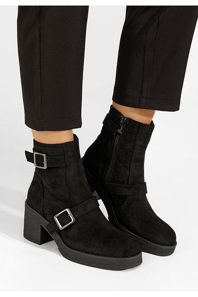 B T Shoes Ressie black heeled ankle boots