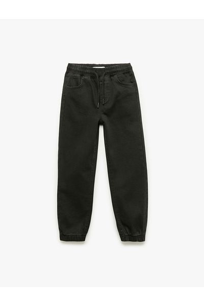 Koton Cotton Waist Lace-Up Jogger Denim Pants