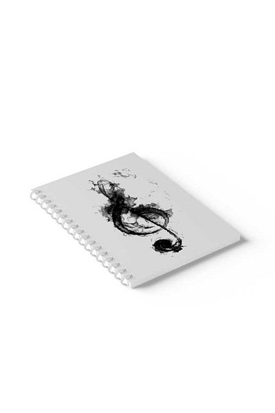 LOWHA Spiral Notebook with Front and Back Hard Covers Featuring Sol Music Note Design