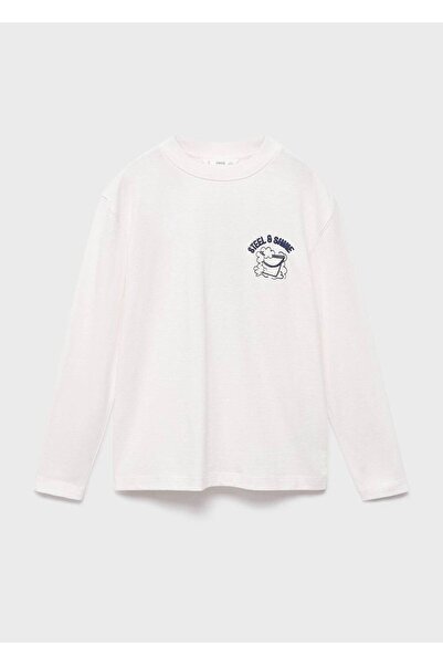 MANGO Kids Pamuklu kabartma desenli tişört