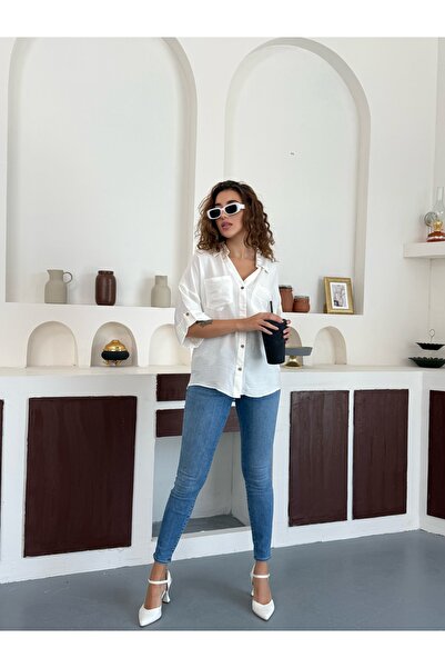 Azda Γυναικείο πουκάμισο με κοντό μανίκι με διπλή τσέπη Κωδικός μοντέλου:605