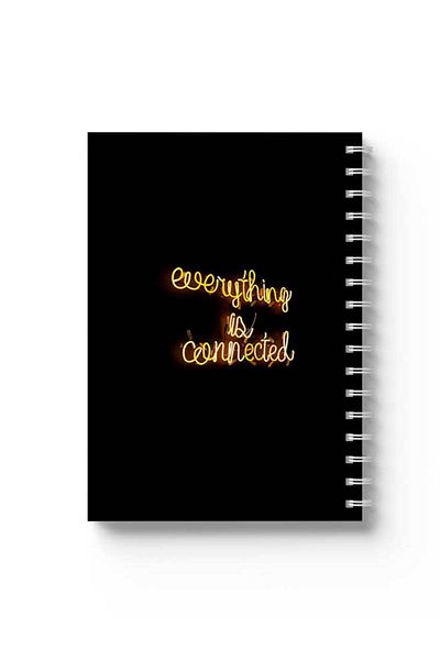 LOWHA Spiral Notebook with Front and Back Hard Covers Featuring Everything Is Connected Design