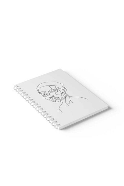 LOWHA Spiral Notebook with Front and Back Hard Covers Featuring Girl Design
