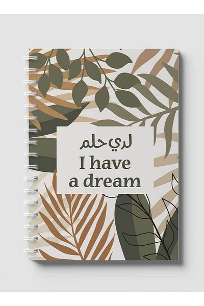 LOWHA Spiral Notebook with Front and Back Hard Covers Featuring I Have A Dream Design