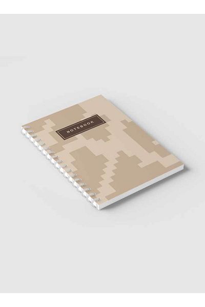 LOWHA Spiral Notebook with Front and Back Hard Covers Featuring Dessert Camouflage Design