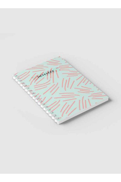 LOWHA Spiral Notebook with Front and Back Hard Covers Featuring Abstract & Doodle Design
