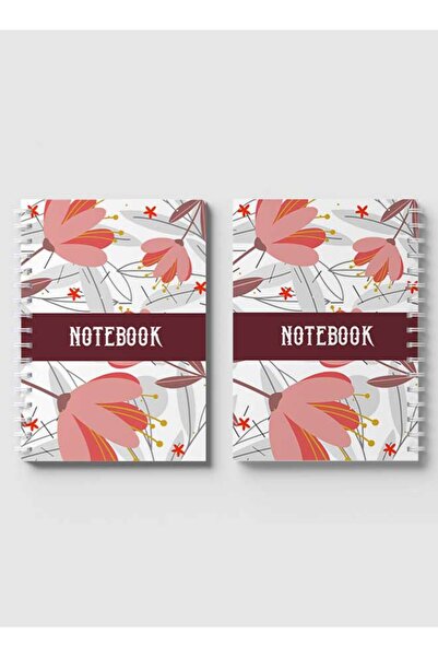 LOWHA دفتر ملاحظات حلزوني مع غلافين أمامي وخلفي صلبين يتميز بتصميم زهور كلاسيكي