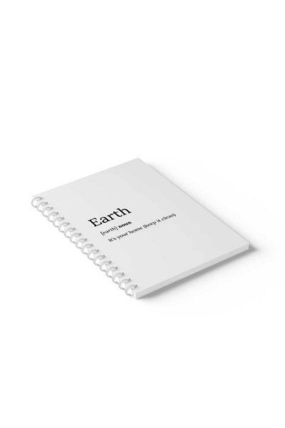 LOWHA Spiral Notebook with Front and Back Hard Covers Featuring Earth It's Your Home Design