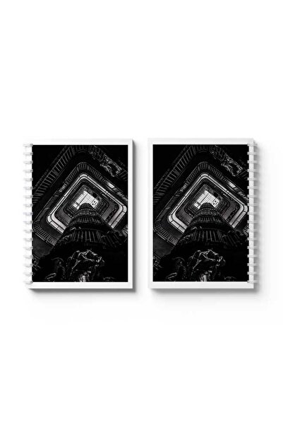 LOWHA Spiral Notebook with Front and Back Hard Covers Featuring Dark Side Design