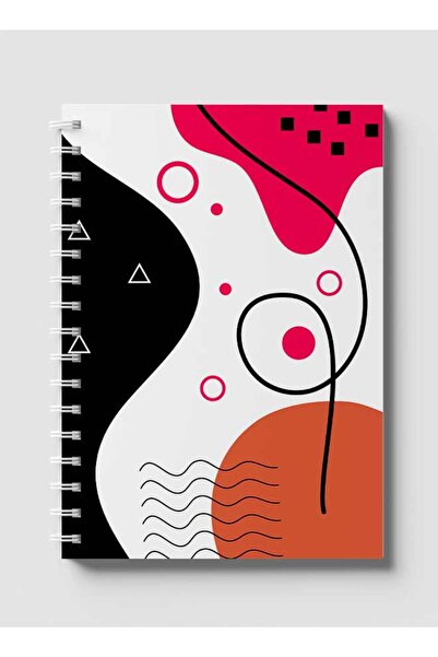 LOWHA دفتر ملاحظات حلزوني مع غلافين أمامي وخلفي صلبين يتميزان بتصميم شكل عضوي...