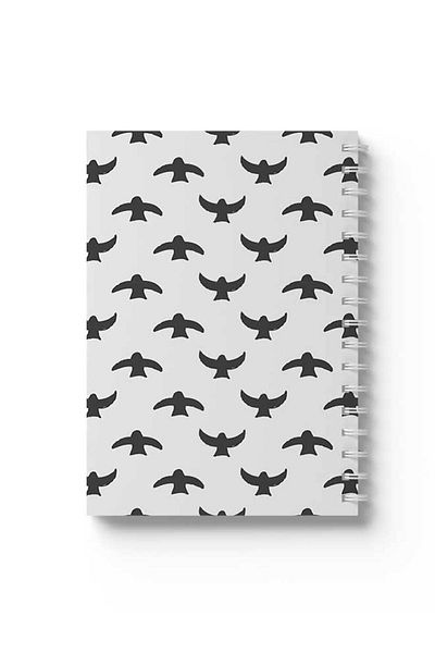 LOWHA Spiral Notebook with Front and Back Hard Covers Featuring Birds Design