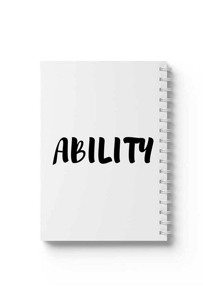 LOWHA Spiral Notebook with Front and Back Hard Covers Featuring Ability Design