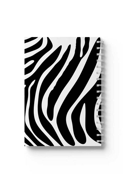 LOWHA Spiral Notebook with Front and Back Hard Covers Featuring Black And White Design