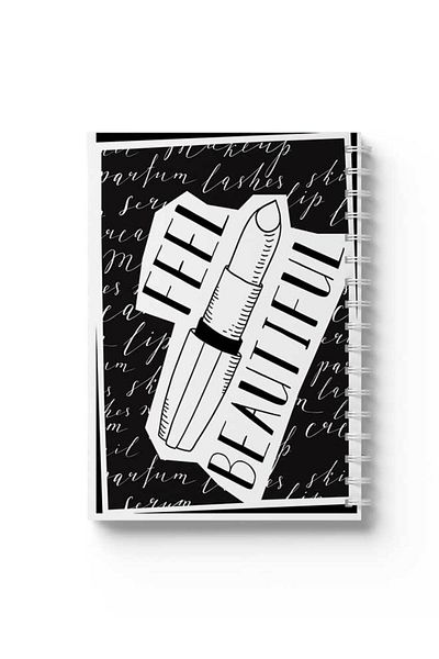 LOWHA Spiral Notebook with Front and Back Hard Covers Featuring Feel Beautiful Design
