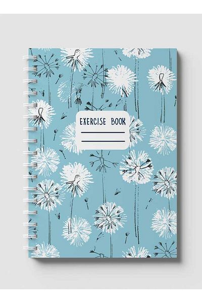 LOWHA Spiral Notebook with Front and Back Hard Covers Featuring Dandelions Design