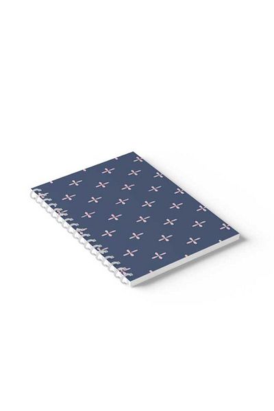 LOWHA Spiral Notebook with Front and Back Hard Covers Featuring Floral Pattern Design