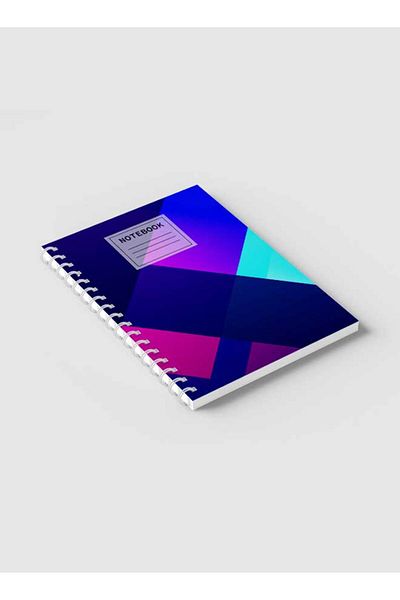 LOWHA Spiral Notebook with Front and Back Hard Covers Featuring Gradient Design