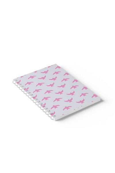 LOWHA Spiral Notebook with Front and Back Hard Covers Featuring Birds Design