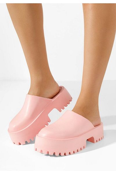 B T Shoes Saboti dama cu platforma Ziora roz