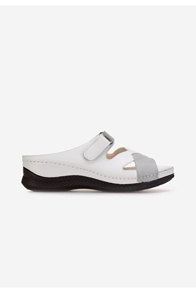 B T Shoes Slippers with orthopedic sole Tansa white