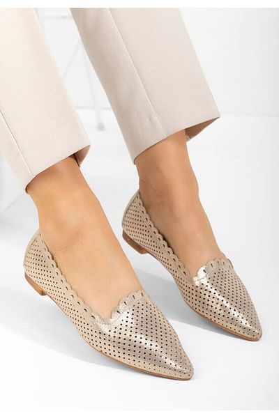 B T Shoes Tausina women's golden ballet flats