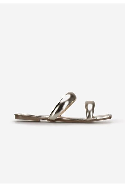 B T Shoes Aymani gold flat slippers