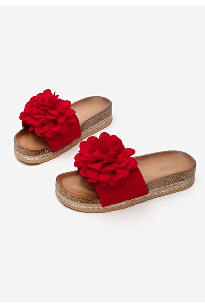 B T Shoes Papuci cu talpa groasa Shanita rosii