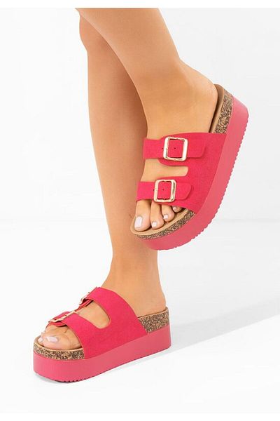 B T Shoes Edenia fuchsia platform slippers