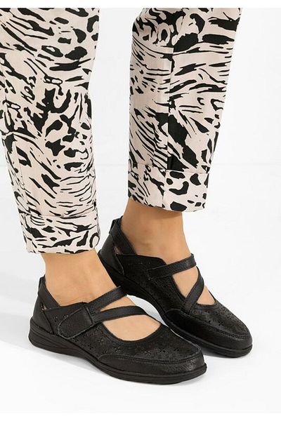 B T Shoes Catherina V2 black leather ballerinas