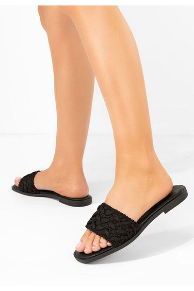 B T Shoes Eugenia black flat slippers