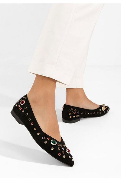 B T Shoes Fredricka elegant black ballet flats