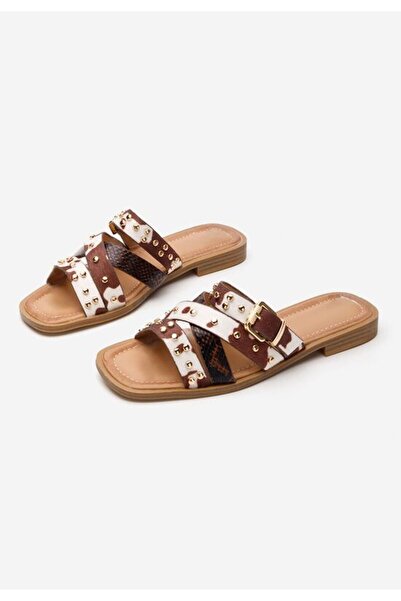 B T Shoes Terra camel flat slippers