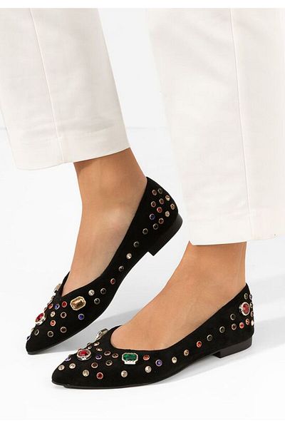 B T Shoes Fredricka elegant black ballet flats
