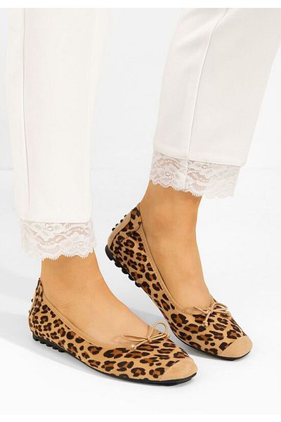 B T Shoes Amania animal print women's ballet flats