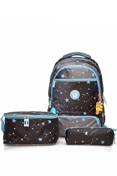 ELATAE Children's 3-Piece School Set Primary School Bag & Thermal Lunch Box & Pen Holder 1385