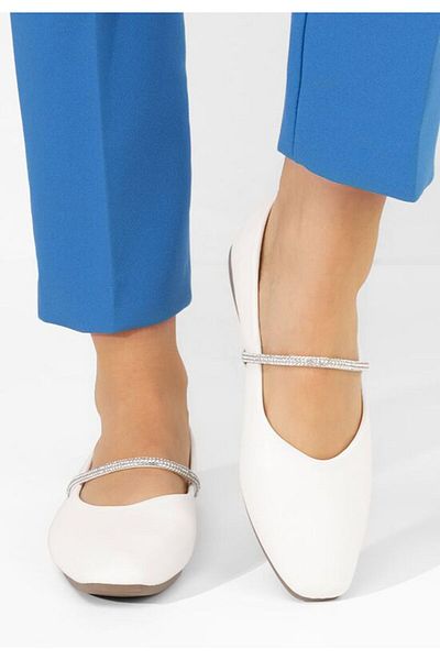B T Shoes Elegant white Aglaia ballerinas