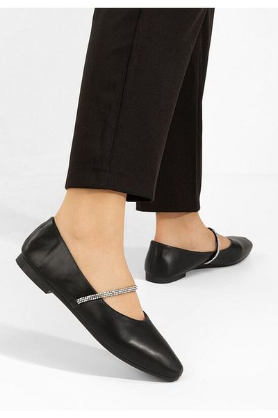 B T Shoes Elegant black Aglaia ballet flats