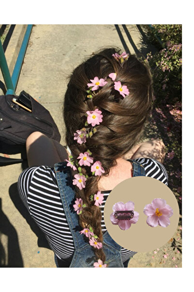 MutluBiDünya Kiraz Çiçeği 6 Adet Çıtçıt Bebek Klipsi Saçsız Bebek Tokası Yeni...