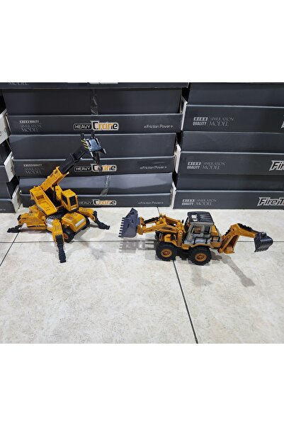 Ailenizin Oyuncakçısı سوبر 2'LI آلات الأعمال الرافعة البلدوزر