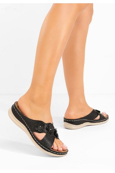 B T Shoes Clarysa black orthopedic slippers