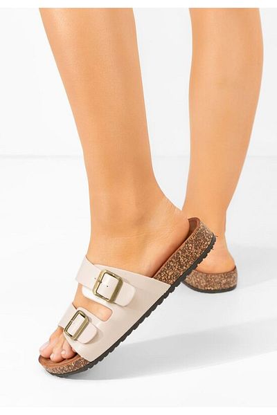 B T Shoes Janeti beige thick-soled slippers