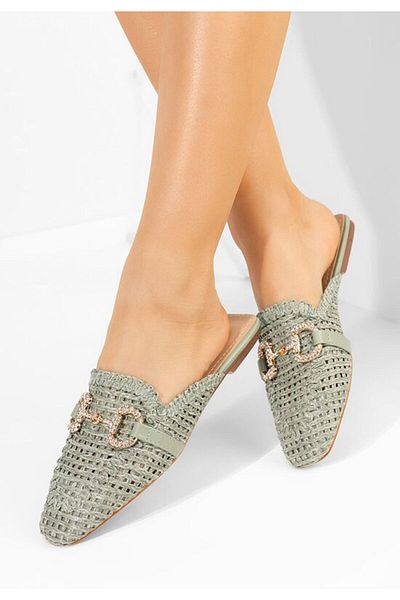 B T Shoes women's green Shelyana clogs