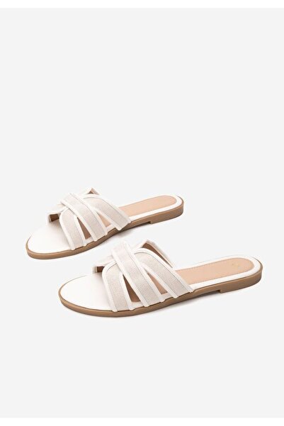 B T Shoes Papuci fara toc Aelita albi