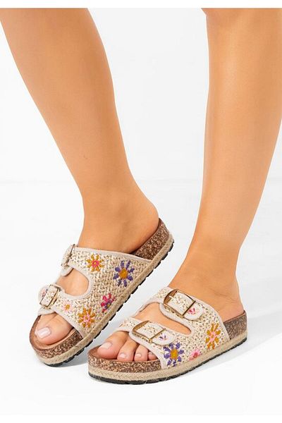 B T Shoes JOELIA beige platform slippers