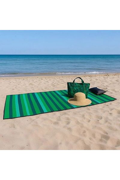 OEM Beach Mat Blue Green with Inflatable Pillow 180x86 cm