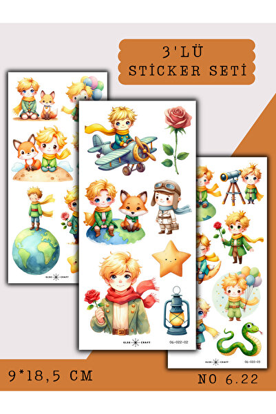 Else Craft 3'lü Küçük Prens Temalı Sticker 6.22 - Ajanda Planlayıcı Bullet Jo...