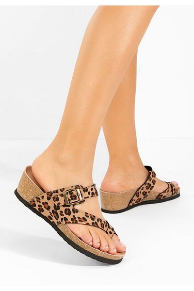 B T Shoes Wandana V2 leopard platform slippers