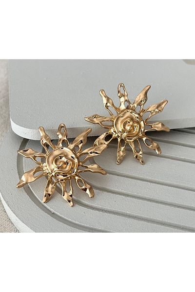 juleeco Sun Gold Earrings(4X4Cm)