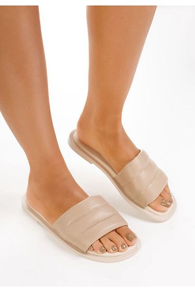 B T Shoes Women's leather slippers Gijon V2 beige