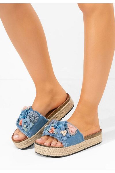 B T Shoes Papuci cu platformă Klarita albastri
